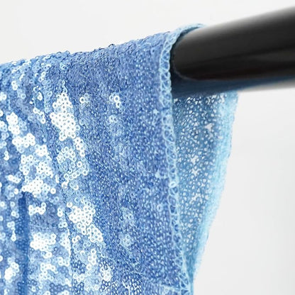 Eternal Beauty Baby Blue Sequin Backdrop Curtains, 2 Panels 2x8FT | 3mm Sparkle - Image 5
