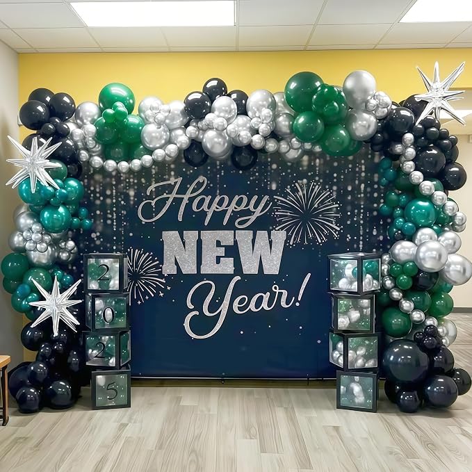 Black and Green Silver Balloon Arch Kit - Image 6