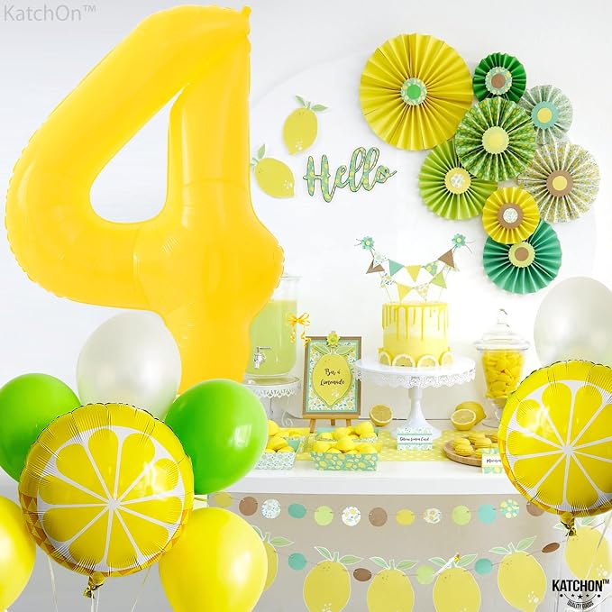 KatchOn Yellow Number 4 Balloons 40 Inch, 4th Birthday Decorations - Image 6