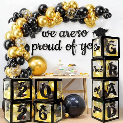 2026 Graduation Balloon Boxes Decorations, So Pround of You Decorations - Image 3