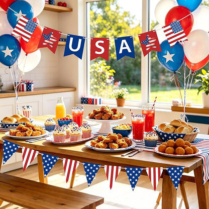 USA Banner 4th of July Patriotic Banner Red Blue Star and Stripes American - Image 4