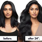Irresistible Me Real Human Hair Extensions Clip Ins – 100% Human Hair Clip In Extensions for Length & Volume – Invisible Extension – Heat Resistant & Dyeable – Jet Black, 24 Inches