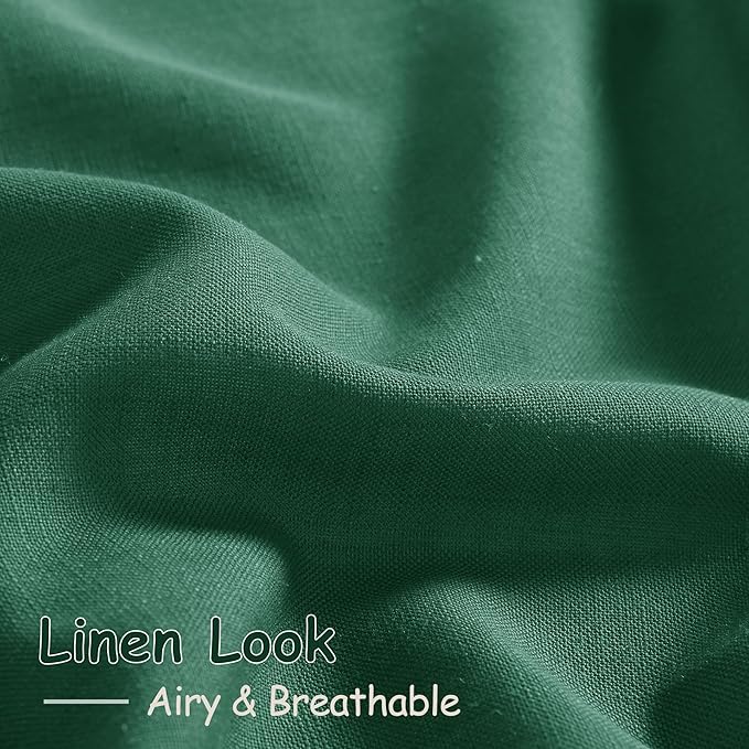 Extra Long Dark Green Linen Curtains 120 Inch - Image 5
