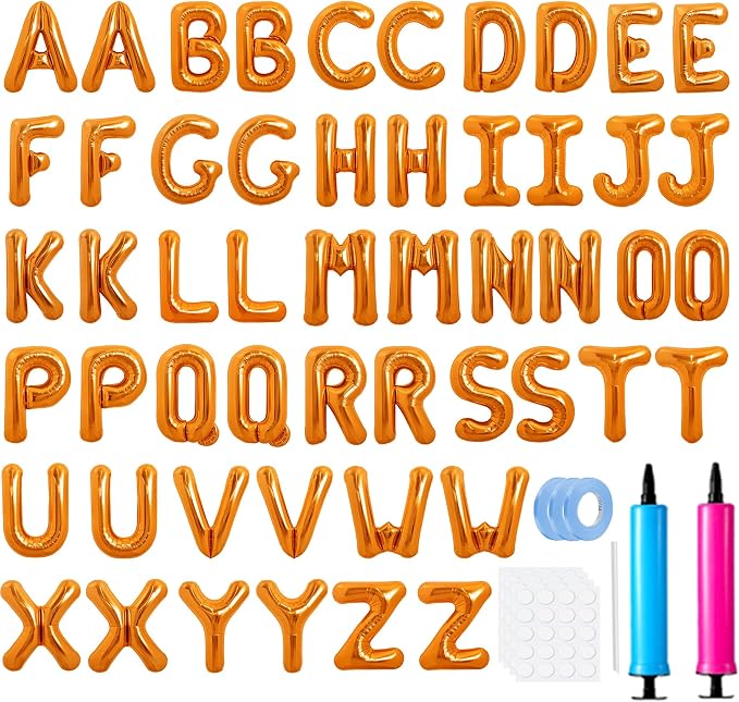 LIOZEOKUN Letter Balloons 16 Inch Alphabet A-Z Mylar Foil Balloons 2 Set by LIOZEOKUN