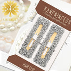Rhinestone and Crystal Hair Clips 2-Pack, Sparkly Barrettes & Elegant Bling Accessories for Women & Girls(Set11)
