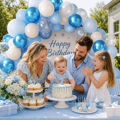 Blue Balloons, Baby Boy Gender Reveal Ocean Birthday Wedding Anniversary - Image 3