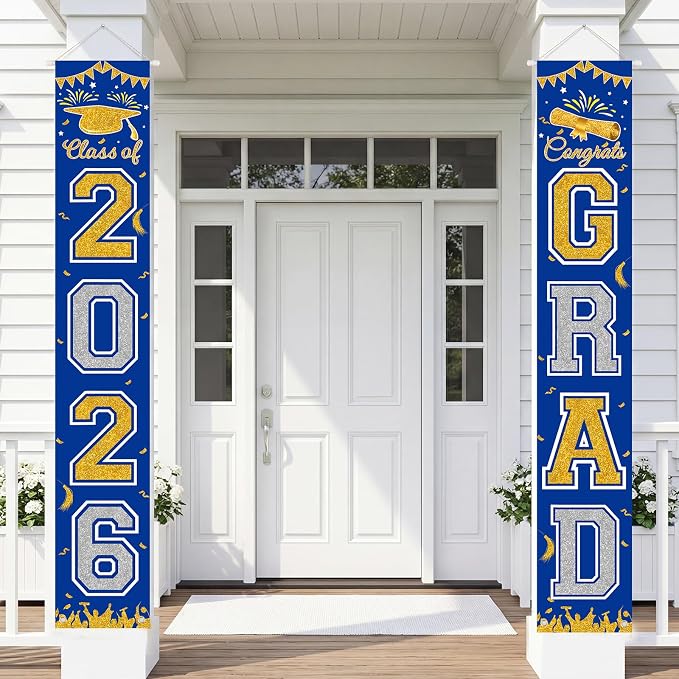 Graduation Banner 2026, Class of 2026 Banner, Indoor Outdoor Graduation Party by Unknown