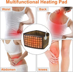 Infrared Heating Pad, Far Infrared Natural Jade Heating Pad, Auto Shut Off, Adjustable Temperature, Gifts for Women/Men/Dad/Mom (Brown, Belt28)