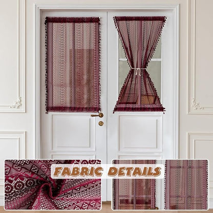 Sutuo Home Burgundy Sidelight Curtains - Image 4