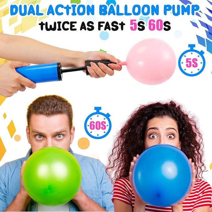 Honoson 16 Pcs 9 Inch Portable Hand Balloon Pump Hand Air Pump - Image 5