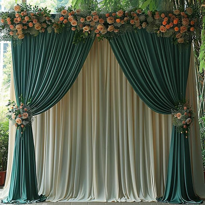 10x10ft Wrinkle Free Hunter Green Backdrop Curtain - Image 9