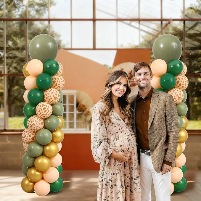 Green and Gold Balloon Column Stand Kit Set of 2, Safari Jungle Baby Shower - Image 8