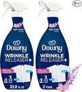 Downy Wrinkle Releaser Fabric Spray, Light Fresh Scent, 33.8 Fl Oz (Pack of 2)