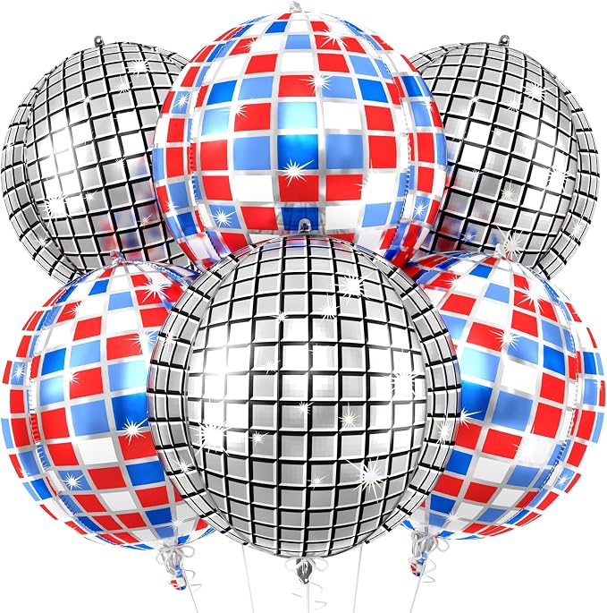 6pcs 22 Inch Colorful Disco Ball Balloons by Paready