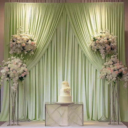 ESGOTBME 30x10ft Wrinkle Free Sage Green Backdrop Curtain - Image 6