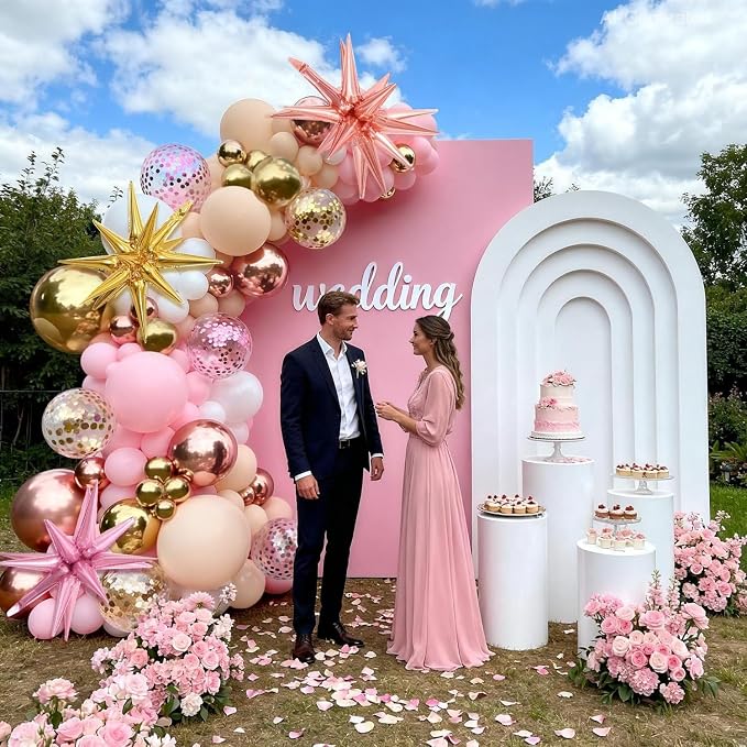 Rose Gold Balloons Arch Kit, Different Size | Latex Balloons - Image 5