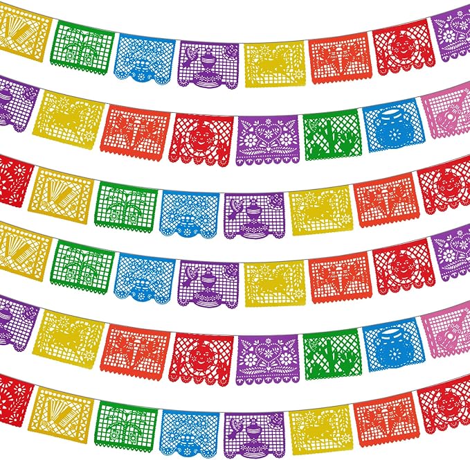 6 Packs 108 Ft Fiesta Party Decorations Mexican Party Banners Papel Picado by Unknown