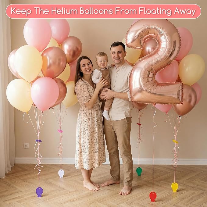 100 Pcs Balloon Weights Plastic Colorful Weights - Image 2