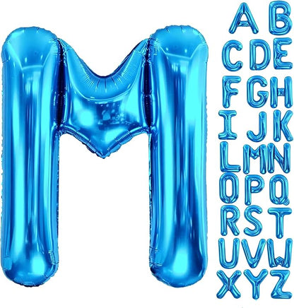 Letter M Balloon 40 Inch Blue, Giant Alphabet Foil Balloon, Big Mylar Party by Aeniaza