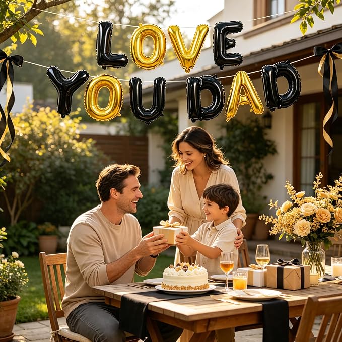 TONIFUL Black and Gold Letter Balloons 52 Pcs 2 Sets A-Z Alphabet Banner Kit 16 - Image 3