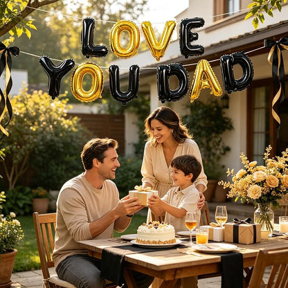 TONIFUL Black and Gold Letter Balloons 52 Pcs 2 Sets A-Z Alphabet Banner Kit 16 - Image 3