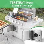 1 Hour Outdoor BBQ Island Shut Off Timer - Propane & Natural Automatic Gas Timer Shut Off Valve, Ideal for Outdoor Kitchens and BBQ Setups