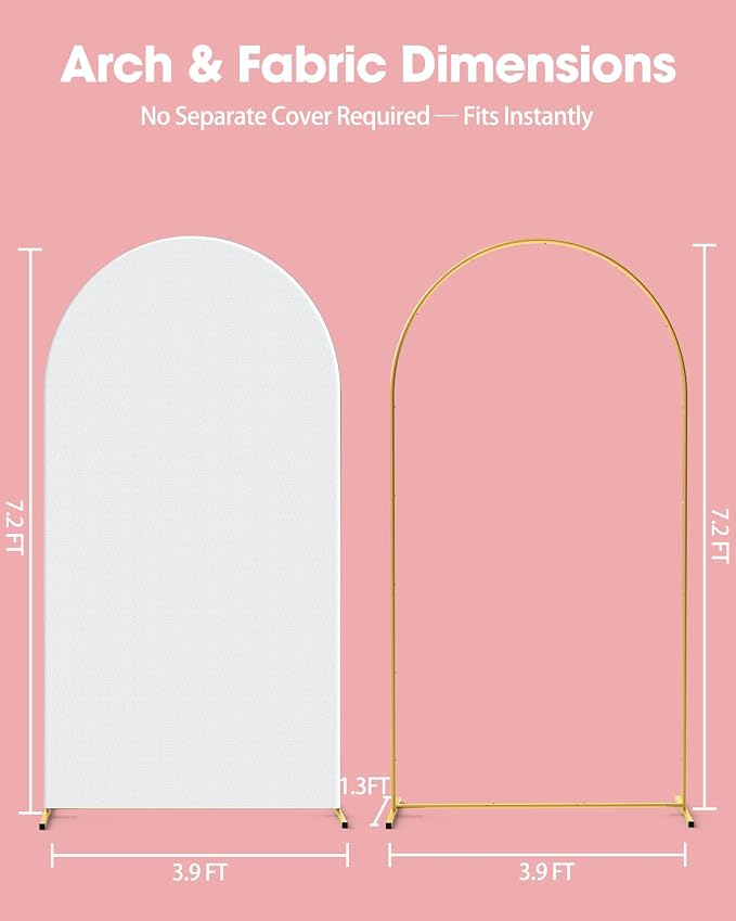 Pureegg Arch Backdrop Stand and Cover Set, 7.2 ft, Celebrations, Easy Assembly - Image 2