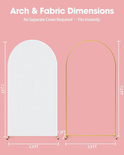Pureegg Arch Backdrop Stand and Cover Set, 7.2 ft, Celebrations, Easy Assembly - Image 2