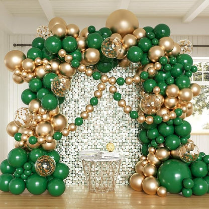 Green and Gold Balloons Arch Kit by Anhiy