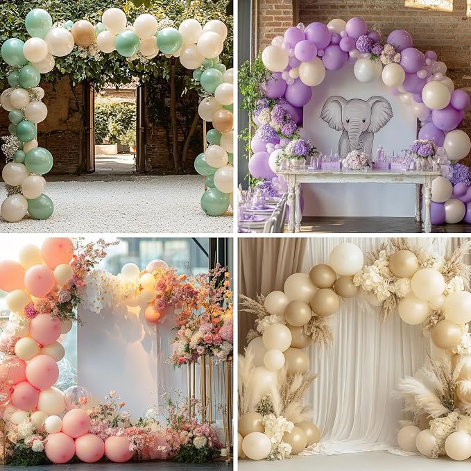APLANET Ivory White Balloons Different Sizes 18 12 10 5 Inch - Image 7