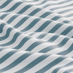 JELLYMONI 100% Natural Cotton Striped King Pillowcases Set, 2 Pack White and Grayish Blue Stripes Pattern Printed Pillow Covers with Envelope Closure(Pillows are not Included)