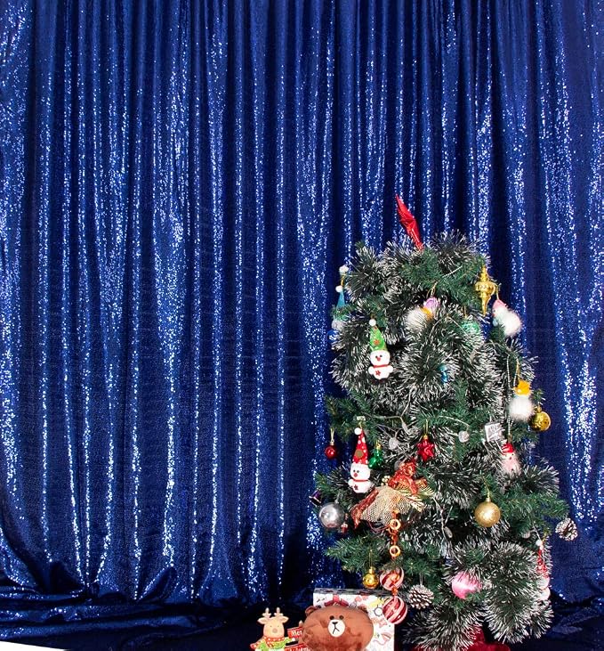 SquarePie 6x6ft Navy Blue Sequin Backdrop, High Density Non-Transparent Glitter - Image 8