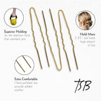 TSB Fura No.1 Professional Bronze Jumbo Hair Pins Set of 30-3.25 inches, 3x Retention, Vintage Style - Ideal for Weddings & Fashion Events - Comfortable, Non-Slip & Strong Hold