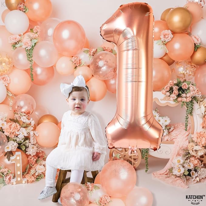 KatchOn Rose Gold Number 1 Balloon - Image 3