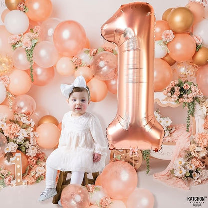 KatchOn Rose Gold Number 1 Balloon - Image 3