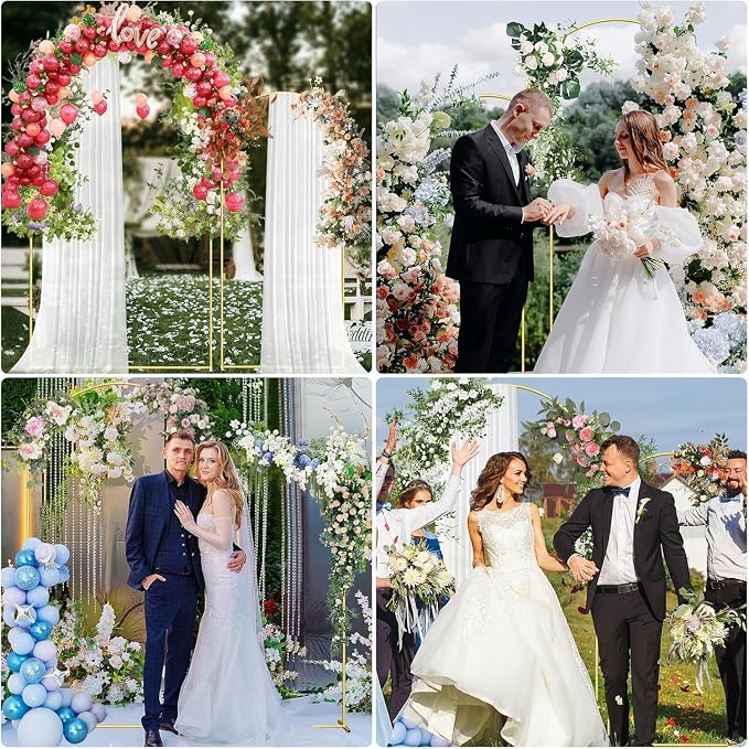 Metal Arch Backdrop Stand, 7.2FT+6FT Wedding Arch Frame - Image 7