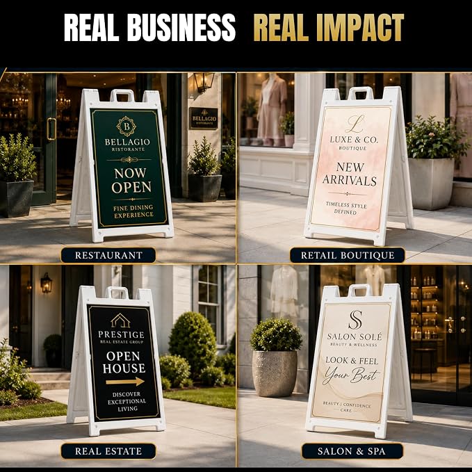 Custom Sandwich Board Signs Outdoor Waterproof A-Frame Signs Printed in USA | - Image 6