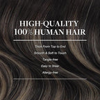 GOO GOO Clip in Hair Extensions Real Human Hair, Remy Human Hair Extensions Clip ins for Women, Natural Human Hair, 16inch 120g 7Pcs, 1B/16/1B Balayage Natural Black to Light Blonde