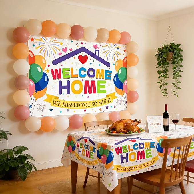 Welcome Home Banner Backdrop 6x4ft We Missed You Sign | Photography Background - Image 4