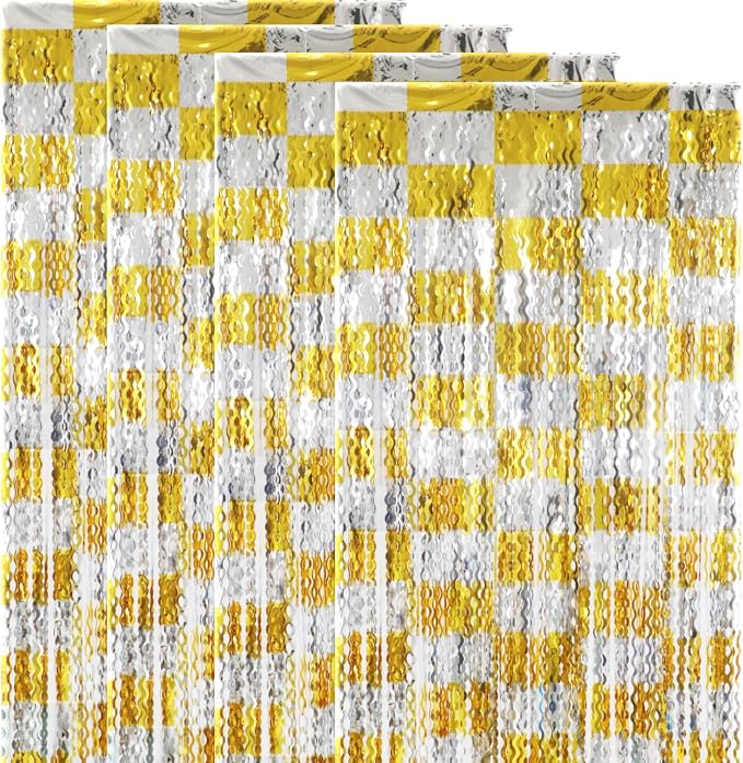 GOER Metallic Tinsel Foil Fringe Curtains Party Photo Backdrop Party Streamers - Image 8