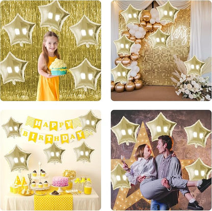 Gold Star Foil Balloons, 18 Inch Metallic Gold Balloons - Image 8