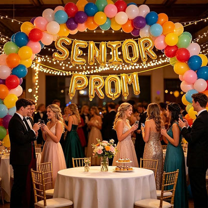 2 Set 20Pcs Gold SENIOR PROM Letter Balloons 16in Balloon Foil Letter - Image 3