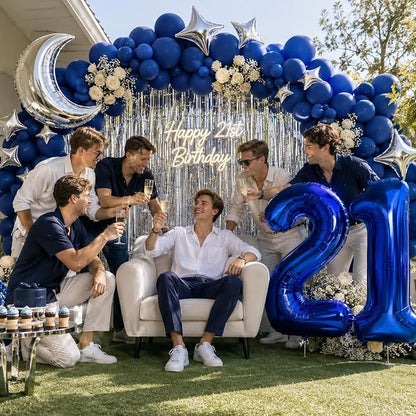 11 Balloon Number Birthday, Giant Navy Blue Number 1 & 1 Helium Foil Balloon - Image 6