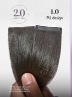 LUVME Invisible Clip in Hair Extensions, Yaki Straight Real Human Hair Remy Hair Clip ins for Women, Natural Human Hair, 20 inch 110g 6Pcs, Natural Black