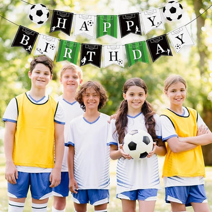 Soccer Happy Birthday Banner Bunting Garlands Sign Soccer Birthday Party - Image 8
