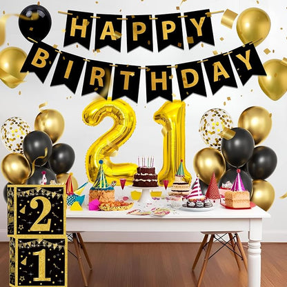 Gold 21st birthday decorations for him Men - Image 8