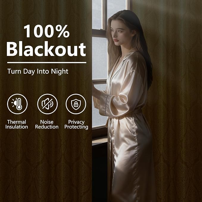 DWCN 100% Blackout Curtains for Bedroom 84 Inch - Image 3