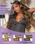 Highlight Yellow Golden Blonde On Chocolate Brown Color Body Wave Human Hair Bundles 100% Real Virgin Human Hair 3 Bundles Body Wave 12 14 16 Inch Colored Sew in Quick Weave