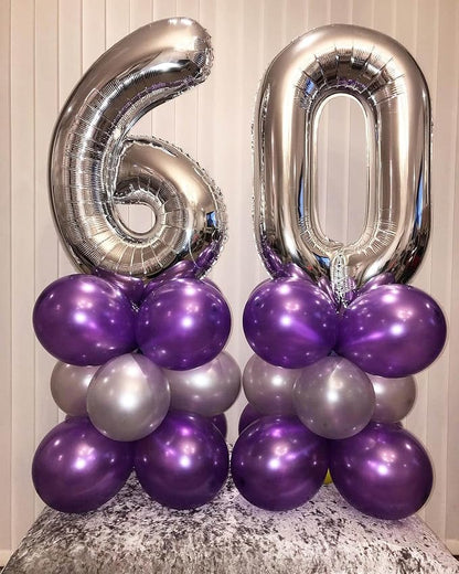 40 Inch Silver 26 Number Balloons Giant Jumbo Huge 26 or 62 Foil Mylar Helium - Image 4