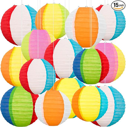‎Renbuzhu 15PCS Pool Party Decorations Beach Ball Paper Lanterns by Renbuzhu